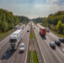 Cars and trucks on highway